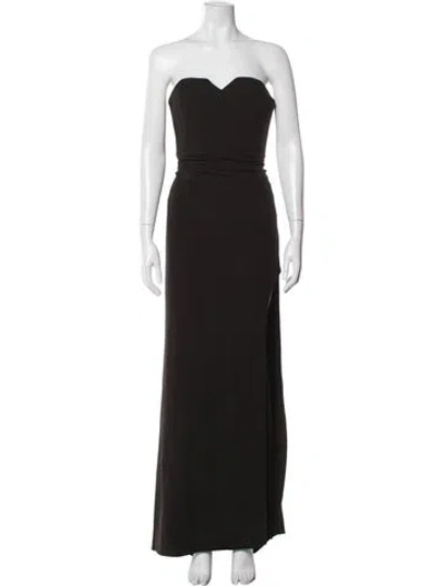 Pre-owned Halston Heritage Strapless Long Dress In Brown