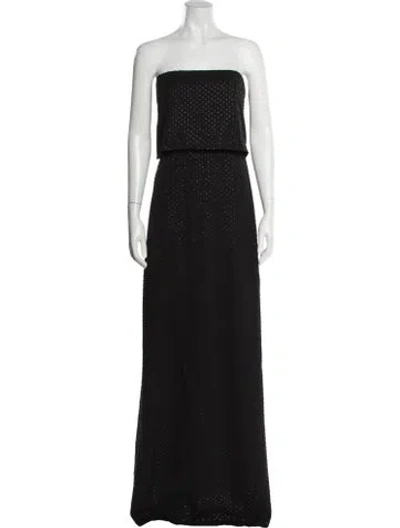 Pre-owned Halston Heritage Strapless Long Dress W/ Tags In Black