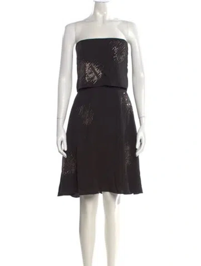 Pre-owned Halston Heritage Strapless Mini Dress In Black