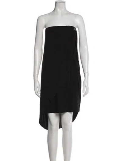 Pre-owned Halston Heritage Strapless Mini Dress In Black