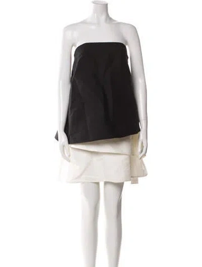 Pre-owned Halston Heritage Strapless Mini Dress In Black