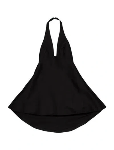 Pre-owned Halston Heritage Strapless Mini Dress In Blue