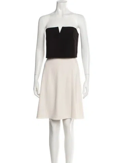 Pre-owned Halston Heritage Strapless Mini Dress In Neutral