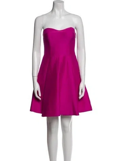 Pre-owned Halston Heritage Strapless Mini Dress In Pink