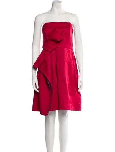 Pre-owned Halston Heritage Strapless Mini Dress In Pink