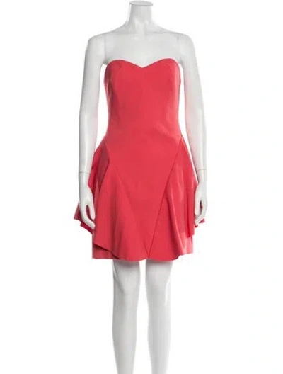 Pre-owned Halston Heritage Strapless Mini Dress In Pink