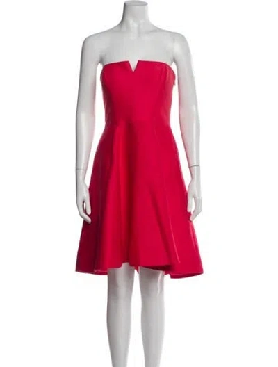 Pre-owned Halston Heritage Strapless Mini Dress In Pink