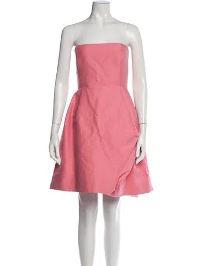 Pre-owned Halston Heritage Strapless Mini Dress In Pink