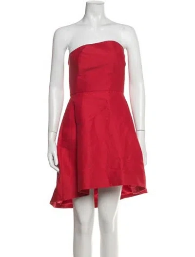 Pre-owned Halston Heritage Strapless Mini Dress In Pink