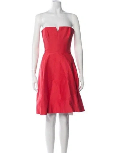 Pre-owned Halston Heritage Strapless Mini Dress In Pink