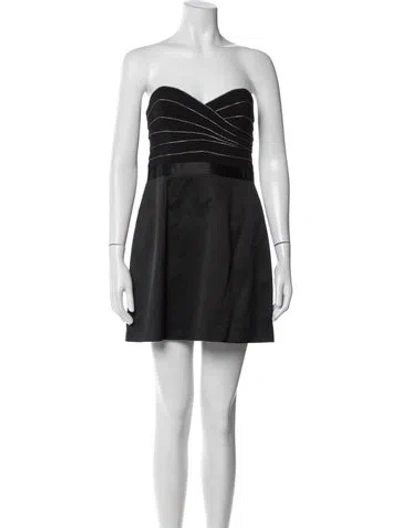 Pre-owned Halston Heritage Strapless Mini Dress W/ Tags In Black
