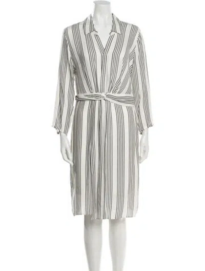 Pre-owned Halston Heritage Striped Knee-length Dress In Multi