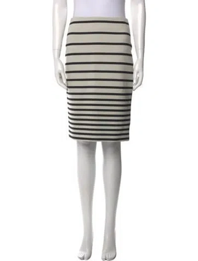Pre-owned Halston Heritage Striped Knee-length Skirt In White