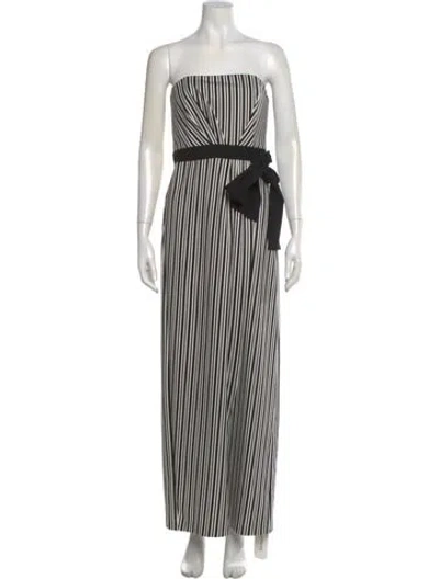 Pre-owned Halston Heritage Striped Long Dress In Multi