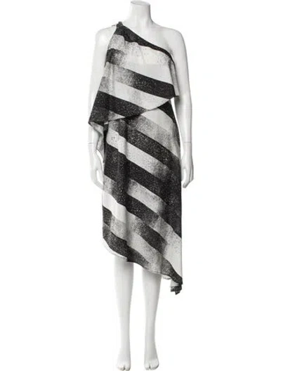 Pre-owned Halston Heritage Striped Long Dress In Multi