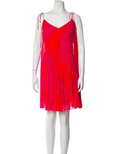 Pre-owned Halston Heritage Striped Midi Length Dress In Pink
