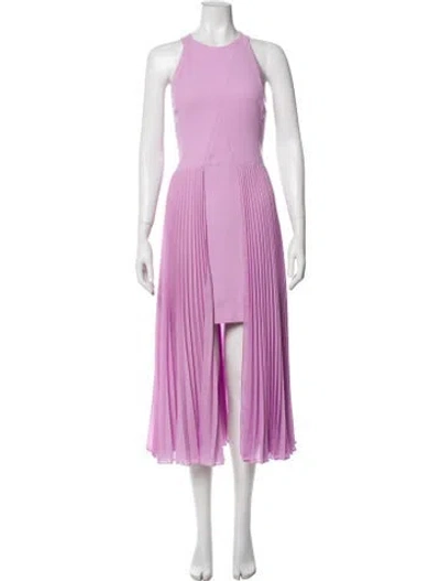 Pre-owned Halston Heritage Striped Midi Length Dress In Purple