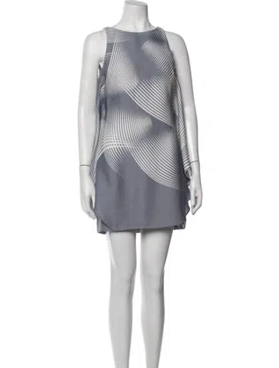 Pre-owned Halston Heritage Striped Mini Dress In Blue