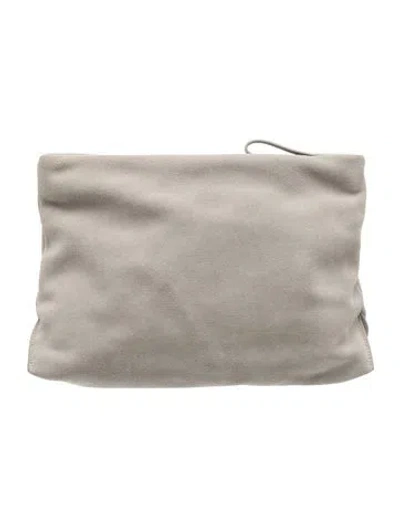 Pre-owned Halston Heritage Suede Clutch In Grey