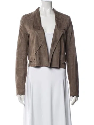Pre-owned Halston Heritage Suede Jacket In Brown