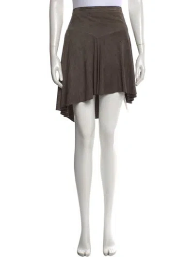 Pre-owned Halston Heritage Suede Mini Skirt In Neutral