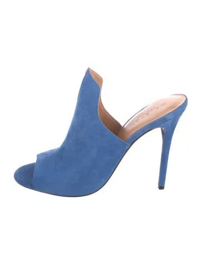 Pre-owned Halston Heritage Suede Mules In Blue