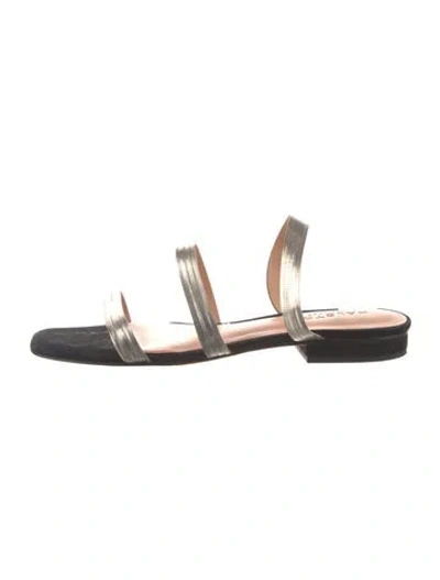 Pre-owned Halston Heritage Suede Slingback Sandals In Black
