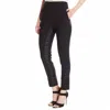 Halston Heritage Tapered Tuxedo Gabardine Wool Slim Ankle Pants In Black In Black