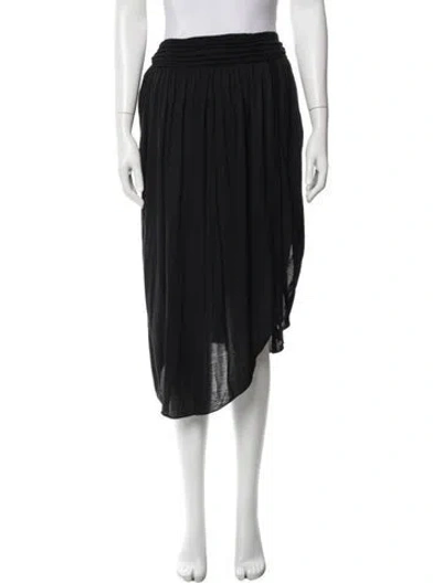 Pre-owned Halston Heritage Tassel Accents Midi Length Skirt In Black