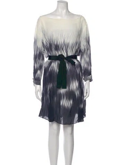 Pre-owned Halston Heritage Tie-dye Print Mini Dress In Blue