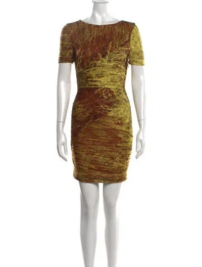 Pre-owned Halston Heritage Tie-dye Print Mini Dress In Neutrals
