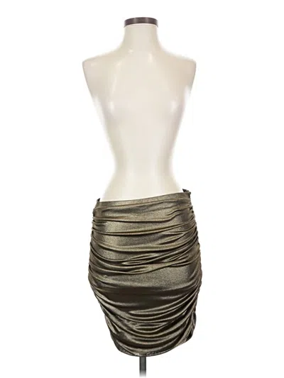 Pre-owned Halston Heritage Tube Top Gold Strapless Neckline Tops
