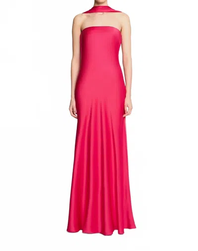 Halston Heritage Vali Crepe Gown In Red