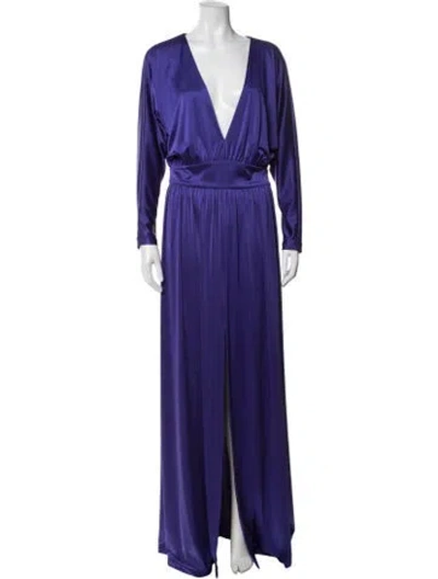 Pre-owned Halston Heritage Vintage Long Dress In Blue
