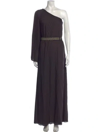 Pre-owned Halston Heritage Vintage Long Dress In Grey