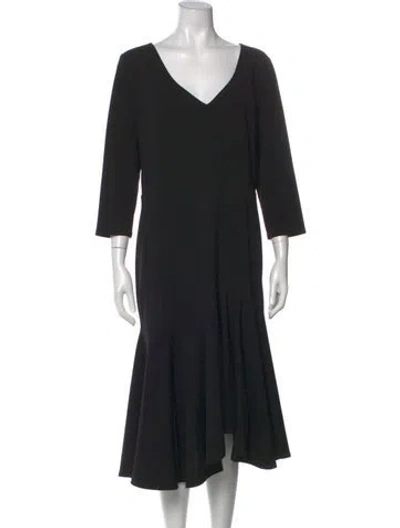 Pre-owned Halston Heritage Vintage Midi Length Dress In Black