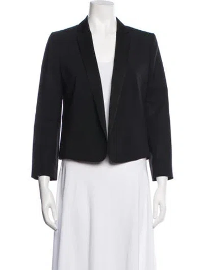 Pre-owned Halston Heritage Virgin Wool Blazer In Black