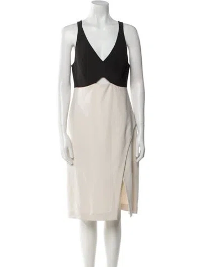 Pre-owned Halston Heritage V-neck Knee-length Dress