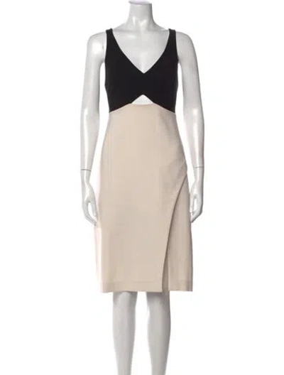 Pre-owned Halston Heritage V-neck Knee-length Dress