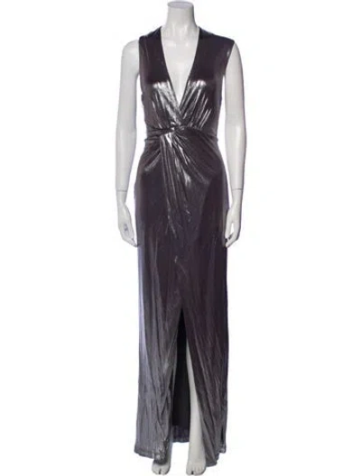 Pre-owned Halston Heritage V-neck Long Dress