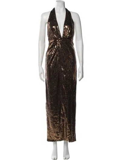 Pre-owned Halston Heritage V-neck Long Dress