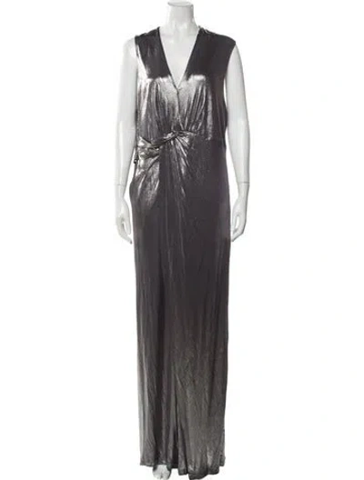 Pre-owned Halston Heritage V-neck Long Dress