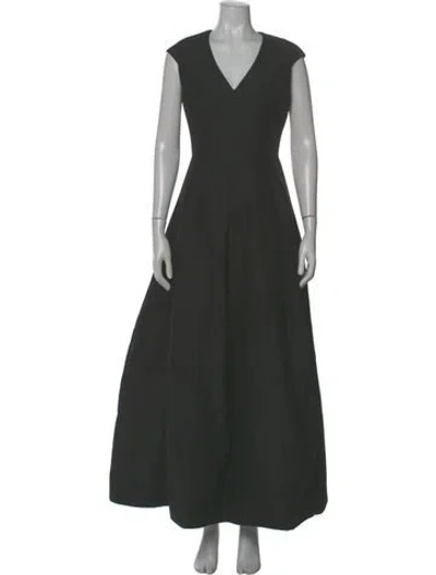 Pre-owned Halston Heritage V-neck Long Dress In Multi