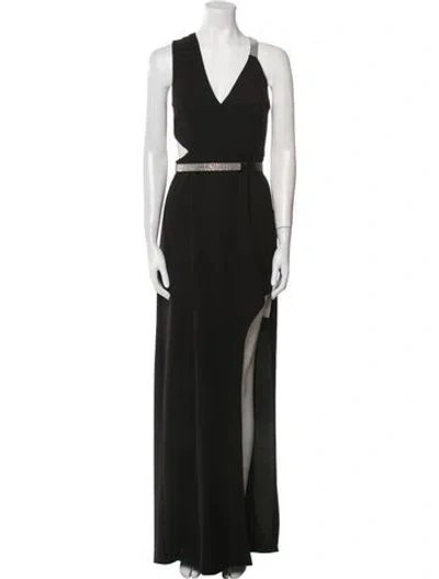 Pre-owned Halston Heritage V-neck Long Dress W/ Tags In Multi