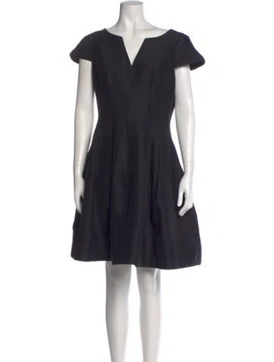 Pre-owned Halston Heritage V-neck Mini Dress In Black