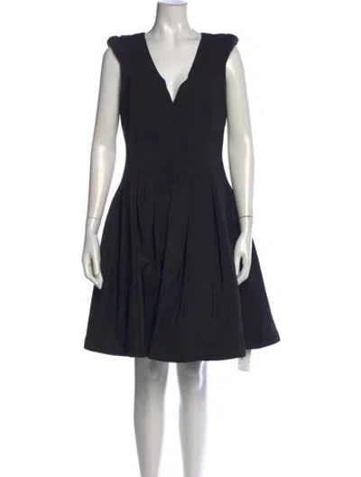 Pre-owned Halston Heritage V-neck Mini Dress In Black