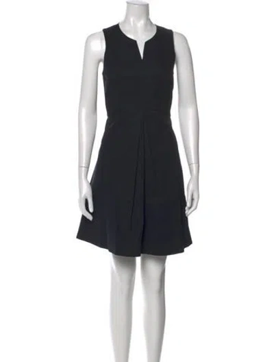 Pre-owned Halston Heritage V-neck Mini Dress In Black