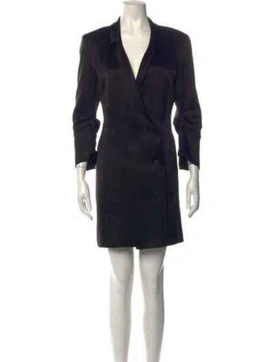 Pre-owned Halston Heritage V-neck Mini Dress In Black