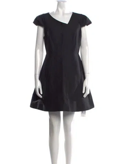 Pre-owned Halston Heritage V-neck Mini Dress In Black