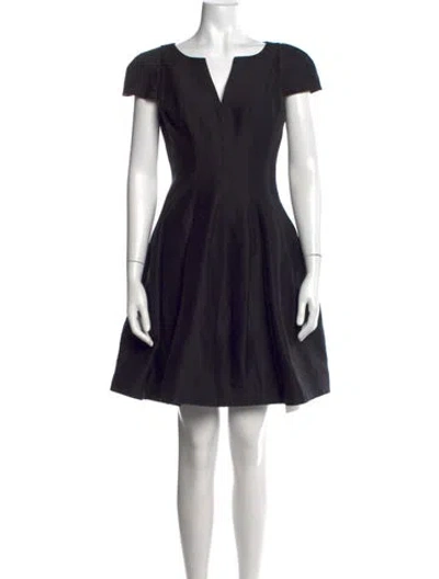 Pre-owned Halston Heritage V-neck Mini Dress In Black